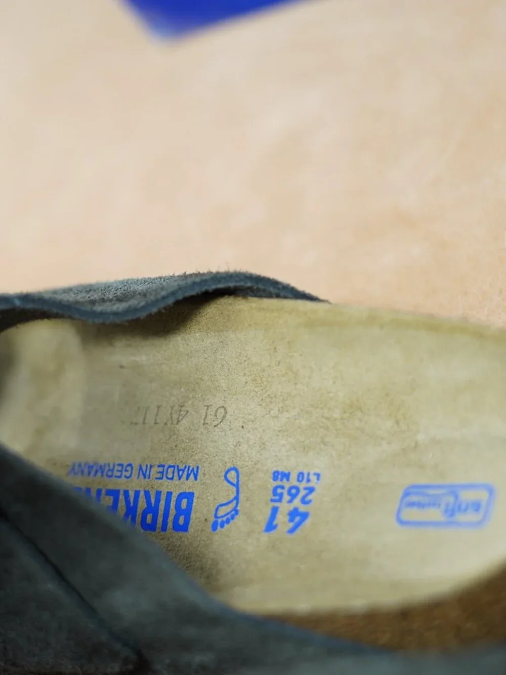 Birkenstock Arizona 41 Suede Leather Charcoal NEW Regular Wide Fit Cork Footbed